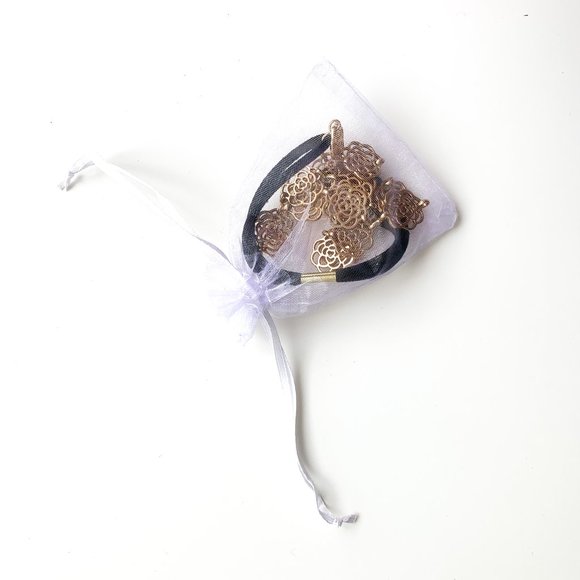 3 for $25 | NWOT Gold Rose Flowered Headband - Picture 2 of 2